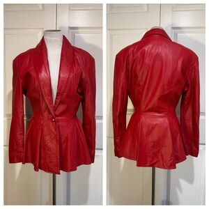 Vintage Leather Chia peplum jacket